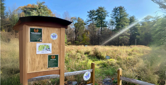 Bearsville Center Woodstock nature trail with sign